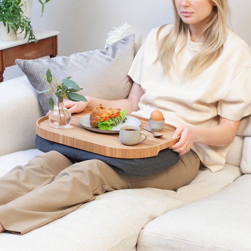 Bosign CurveLine anti-slip knäbricka 47x34 cm pilträ/grå