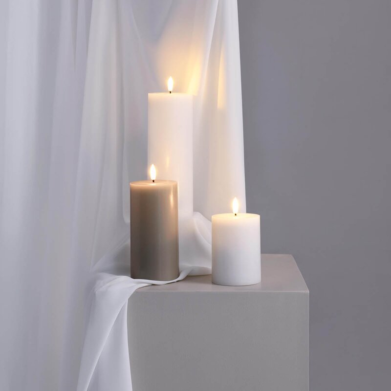 Moods & More Blockljus LED 7,4x10 cm silk white