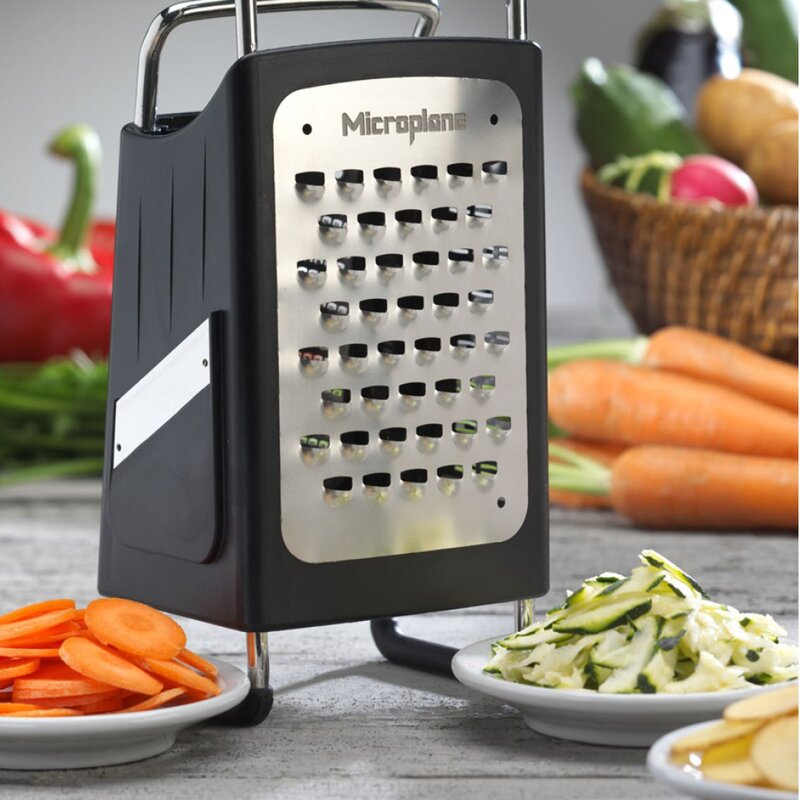 Microplane Box Grater rivjärn med 4 sidor 27 cm svart
