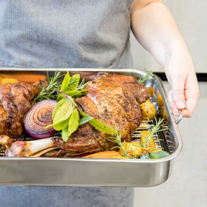 Kitchen Craft Blue Card långpanna med galler 43x31 cm stål