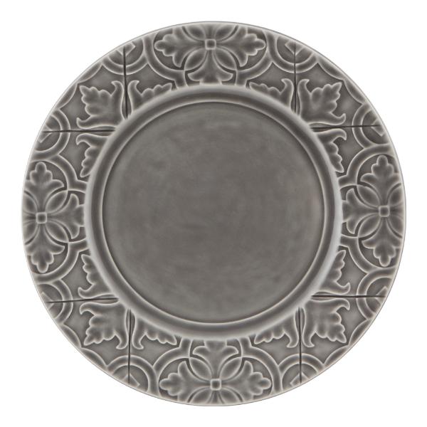 Bordallo Pinheiro Rua nova tallrik flat 28 cm grå