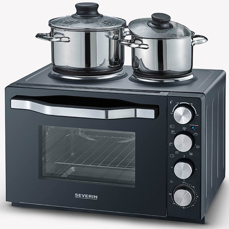 Severin Elektrisk ugn med 2 kokplattor TO2074 30L 2500W svart