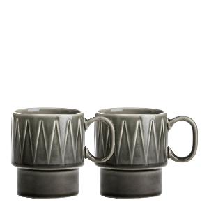 Sagaform Coffe & More Kaffemugg 25 cl 2-pack mörkgrå