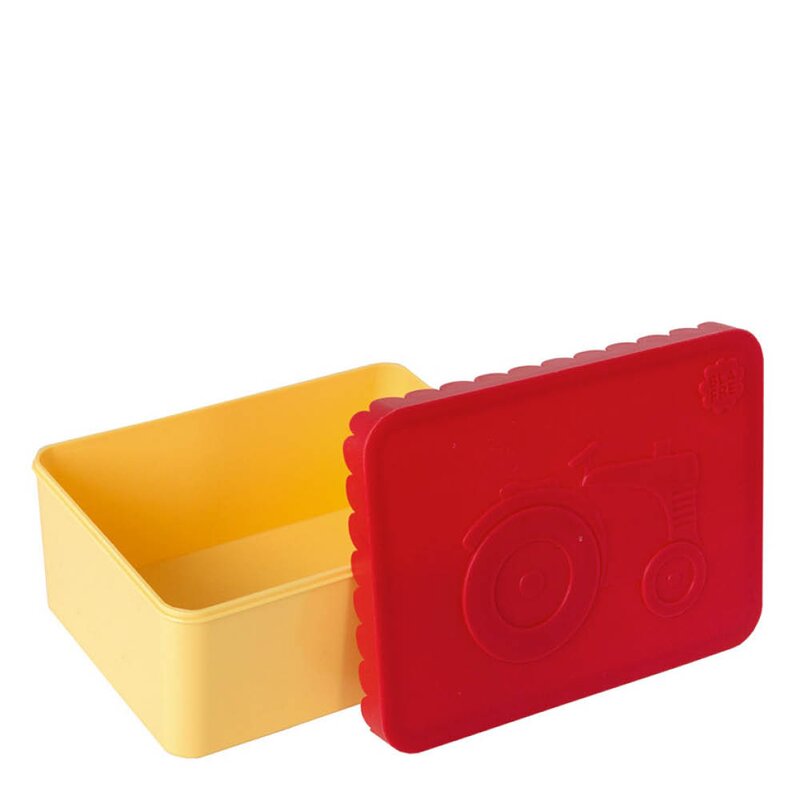 Blafre Matlåda i plast ett fack 11x14 cm Traktor röd/ljusgul