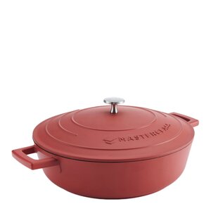 MasterClass Cast Aluminium låg gryta 4 L röd