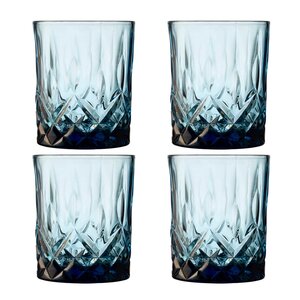 Lyngby Glas Sorrento whiskyglas 32 cl 4-pack blå