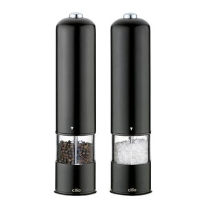 Cilio Bergamo elektriskt salt- och pepparkvarn 23 cm 2 delar svart
