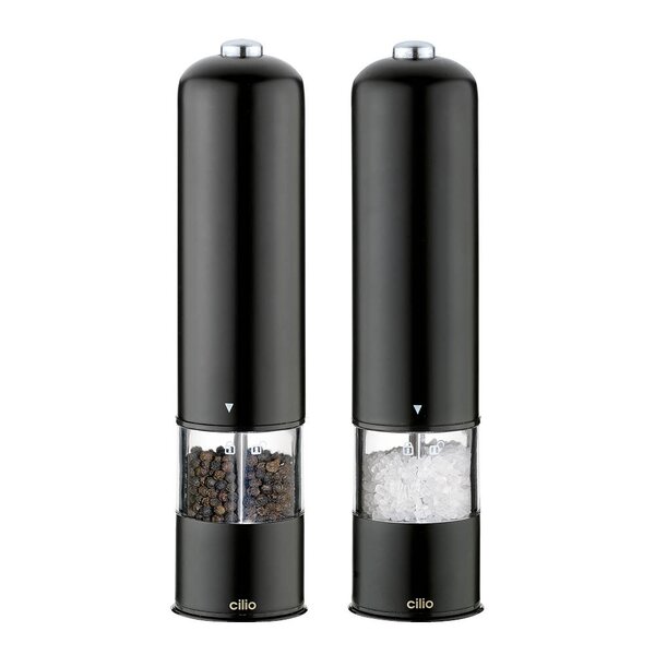 Cilio Bergamo elektriskt salt- och pepparkvarn 23 cm 2 delar svart