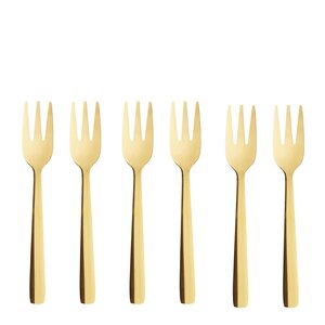 Aida Raw Tårtgaffel 6-Pack Guld