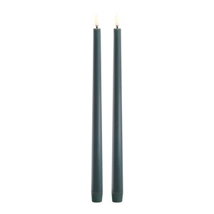 Uyuni Lighting Taper Candles slim LED-kronljus 2,3x32 cm 2-pack mörkgrön