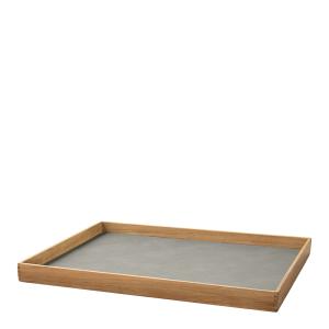 LIND DNA Even teak bricka large 37x47 cm nupo ljusgrå