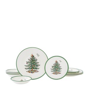 Spode Christmas Tree middagsservis 12 delar 4 personer