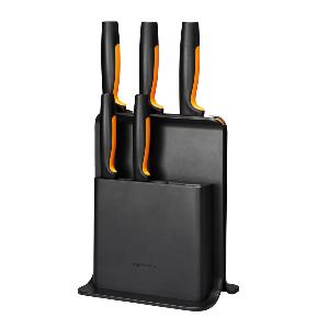 Fiskars Functional Form Knivblock med 5 knivar Svart