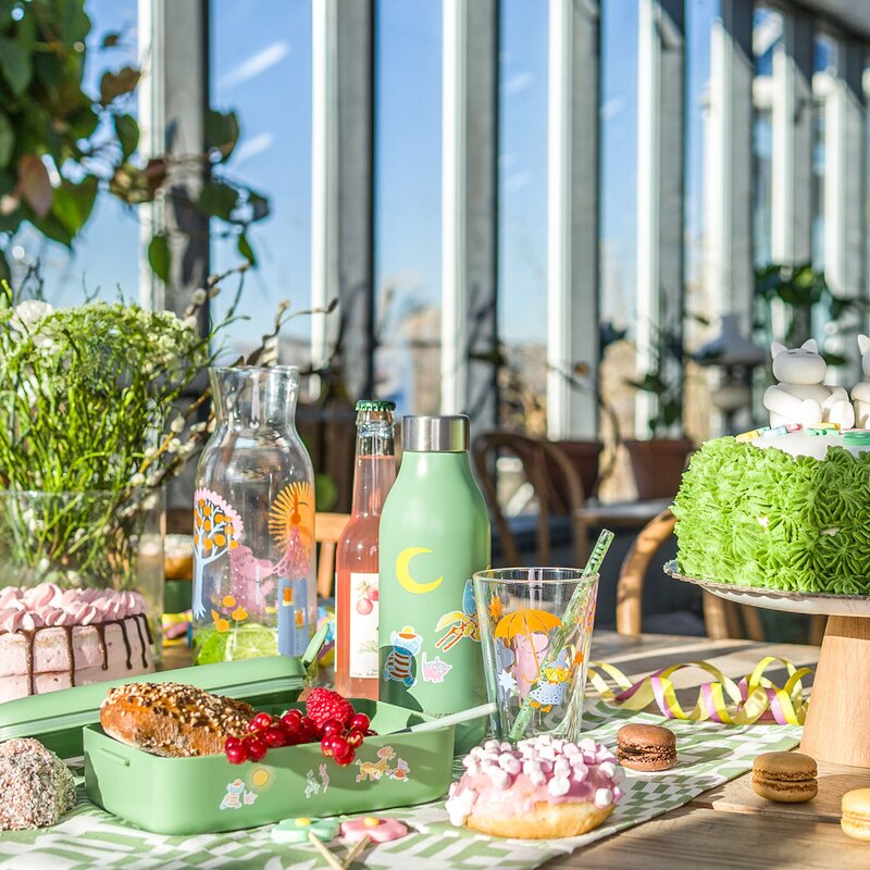 Modern House Mumin Fest matlåda med avdelare 0,9 L grön/multi