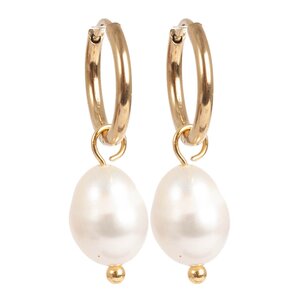 A&C Oslo Steel - Freshwater Pearls örhängen med sötvattenspärla guld