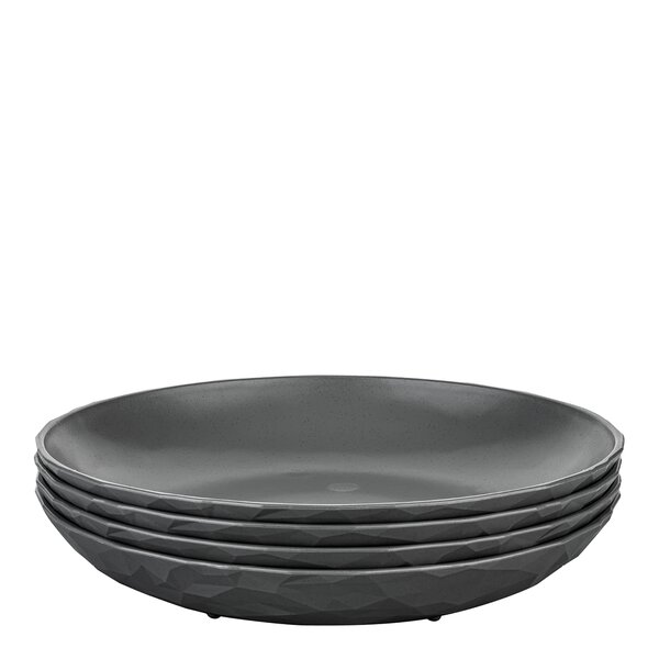 Koziol Club djup tallrik 22 cm 4-pack biocirkulär termoplast mörkgrå