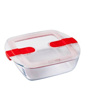 Pyrex Cook & Heat förvaringsburk 1 L röd/klar
