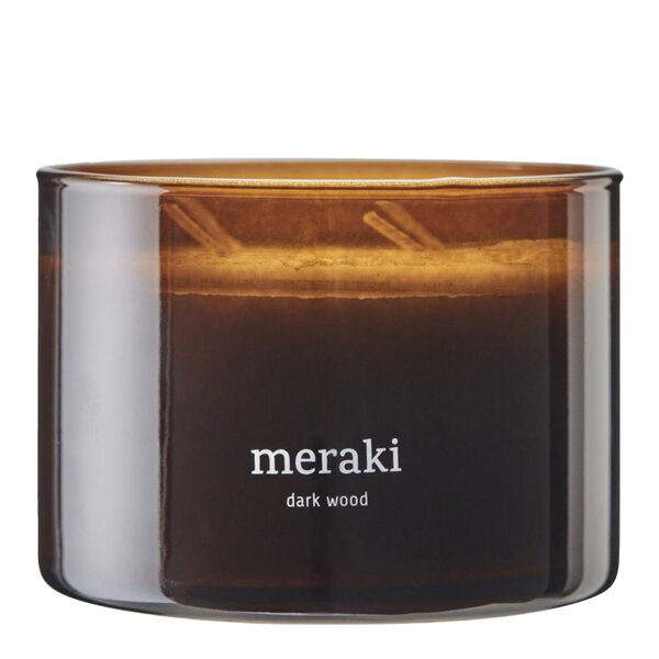 Meraki Doftljus dark wood 7,5x10 cm brun