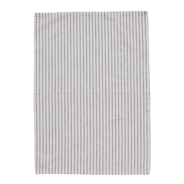 Lene Bjerre Olivia kökshandduk 70x50 cm smala ränder vit/sand
