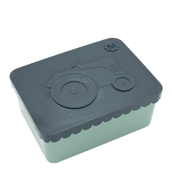 Blafre Matlåda i plast ett fack 11x14 cm Traktor marinblå/blågrön