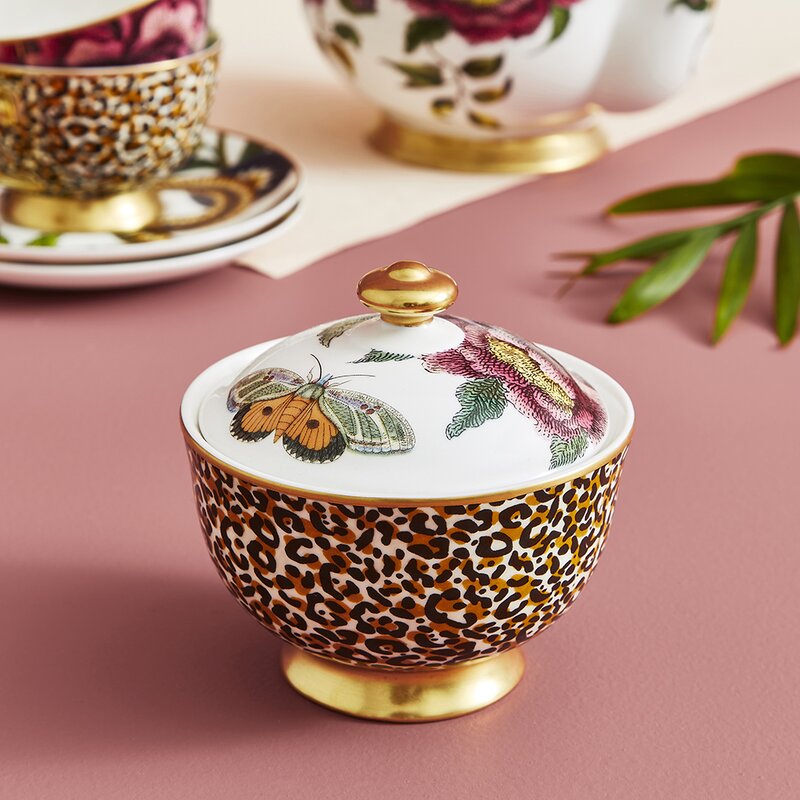 Spode Creatures of Curiosity Sockerskål med lock 20 cl Leopard