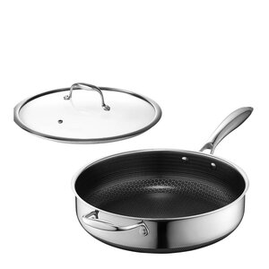 Hexclad Hybrid traktörpanna med lock 30 cm 5 L