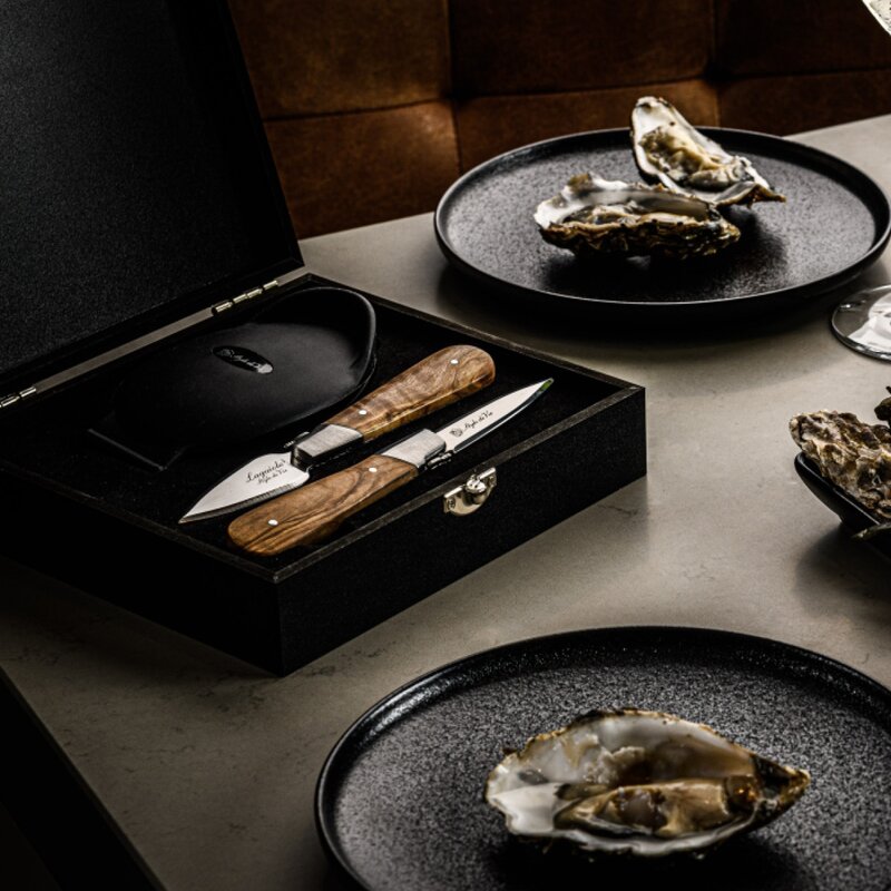 Laguiole Style de Vie Ostron-/skaldjurskniv set 3 delar Olive