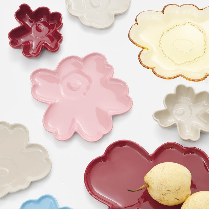 Marimekko Unikko skål 11 cm 2-pack vit/burgunder