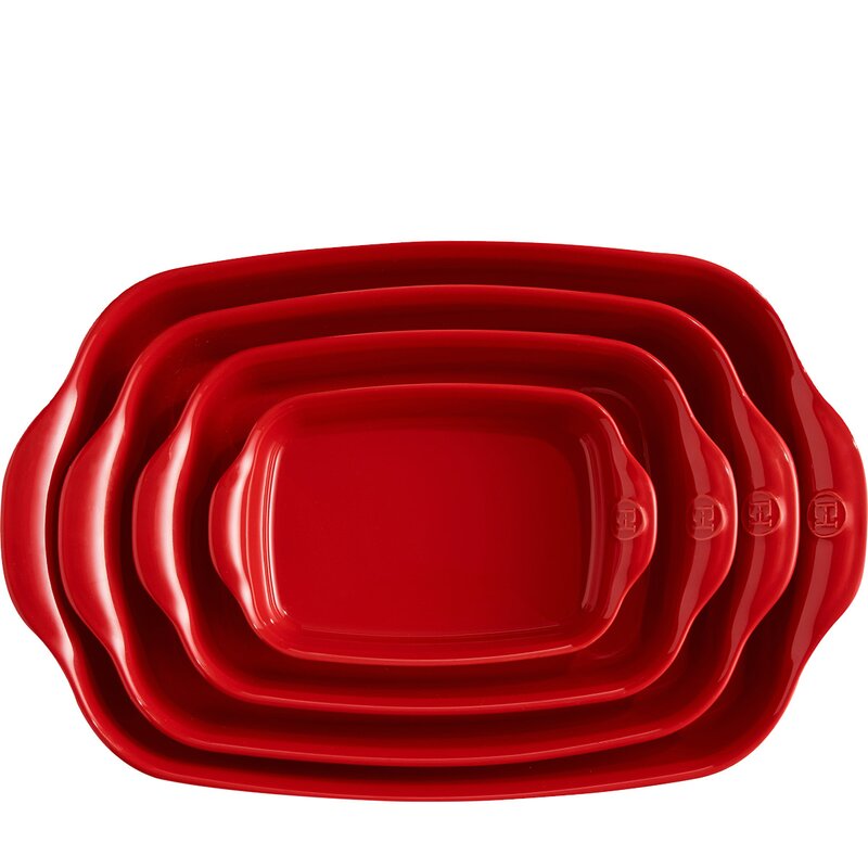 Emile Henry Ugnsform rektangulär 42,5 cm 4 L röd