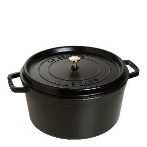 Staub La Cocotte gryta 12,6 L rund Svart