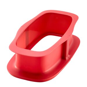 Lékué Springform rektangulär i silikon med tallrik 1,2 L röd/vit