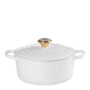Le Creuset Signature gjutjärnsgryta rund 24 cm 4,2 L white