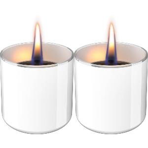 Tenderflame Lilly 8 lykta 2-pack + 0,5 L bränsle gåvoset vit