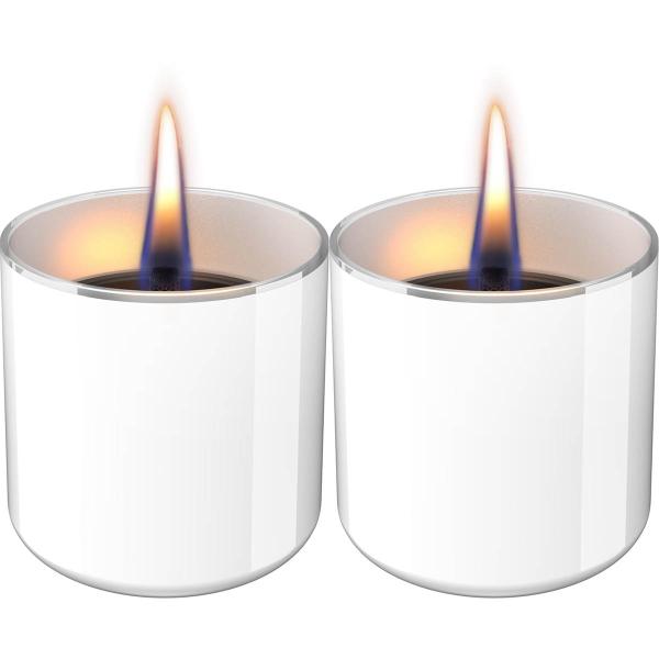 Tenderflame Lilly 8 lykta 2-pack + 0,5 L bränsle gåvoset vit
