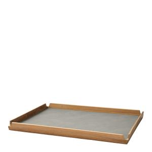 LIND DNA Airy teak bricka large 37x47 cm nupo ljusgrå