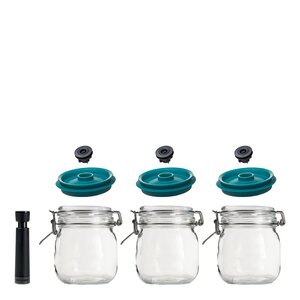 Airtender Vakuumförslutare + burkar 3-pack 1 L grön