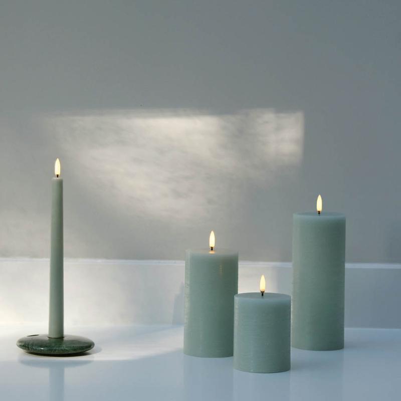 Uyuni Lighting Pillar LED Blockljus 7,8x15,2 cm Dusty Green