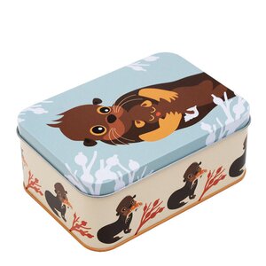 Blafre Utter matlåda / förvaringslåda plåt 10x14 cm blå/beige