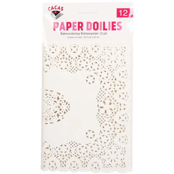 Tårtpapper Rektangulär 22,5x30 cm 12-Pack