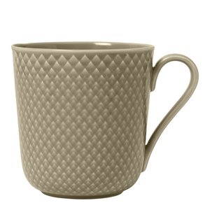 Lyngby Porcelæn Rhombe Earth mugg med handtag 39 cl clay