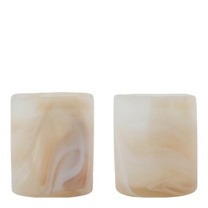 House Doctor Kae ljuslykta 8 cm 2-pack beige