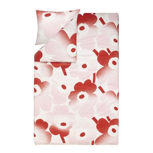 Marimekko Unikko bäddset 210x150 cm rosa/röd