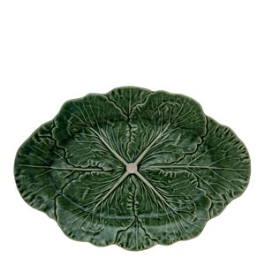 Bordallo Pinheiro Cabbage serveringsfat 37,5x26 cm kålblad grön