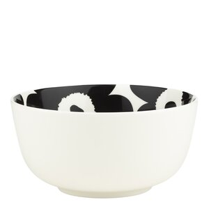 Marimekko Oiva Unikko skål 90 cl vit/svart
