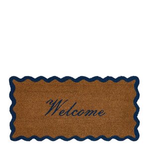 Lexington Dörrmatta 45x90 cm "Welcome" natur/blå