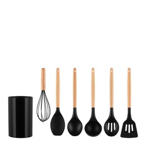 Maku Köksredskapsset 7 delar svart/bok