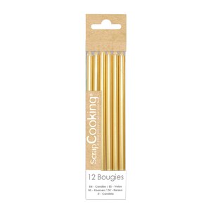 ScrapCooking Tårtljus 12-pack 12 cm guld