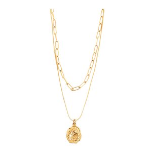 A&C Oslo Steel - Raw Coll halsband med dubbla kedjor guld