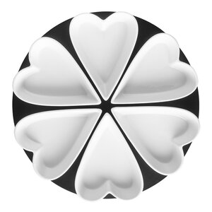 Anders Petter Hjärtskålar med bricka 7-delar Vit