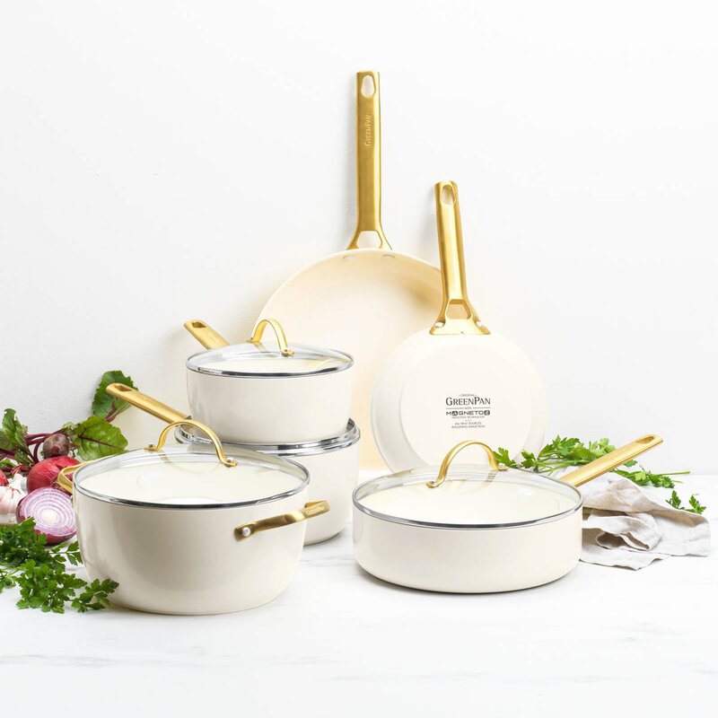 GreenPan Padova Reserve keramisk stekpanna 2 delar 20+26 cm Cream White